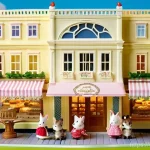 실바니안 가족 팬 모임 개최 후기 - **A Grand Sylvanian Families Exhibition Hall.**
A bustling, warmly lit exhibition hall filled wi...