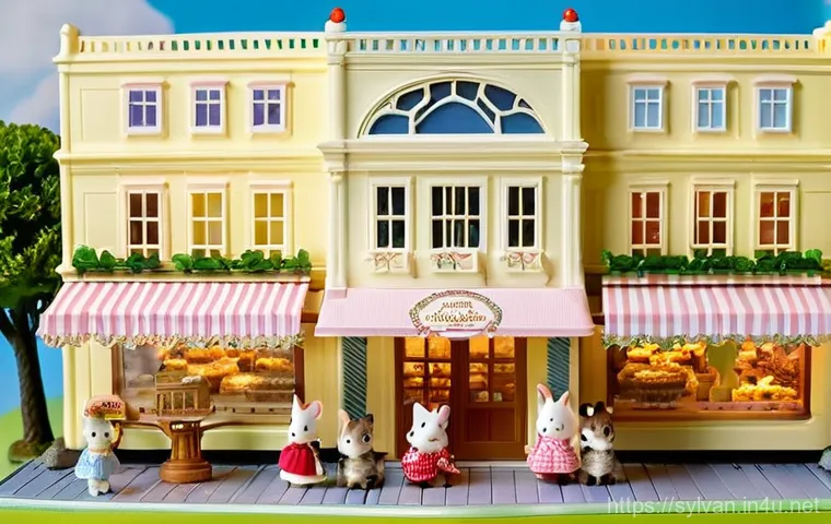 실바니안 가족 팬 모임 개최 후기 - **A Grand Sylvanian Families Exhibition Hall.**
A bustling, warmly lit exhibition hall filled wi...