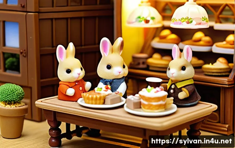 실바니안 가족과 디오라마 제작법 - **Cozy Sylvanian Families Woodland Cafe**
A highly detailed, realistic miniature diorama of a co...